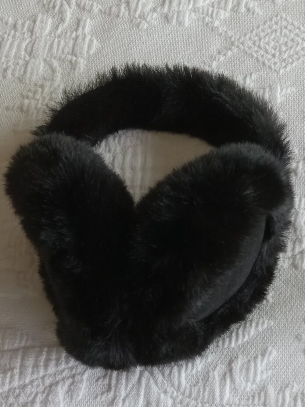 UGG look-alike Velvety Furry Deep Black Ear Muffs - like new